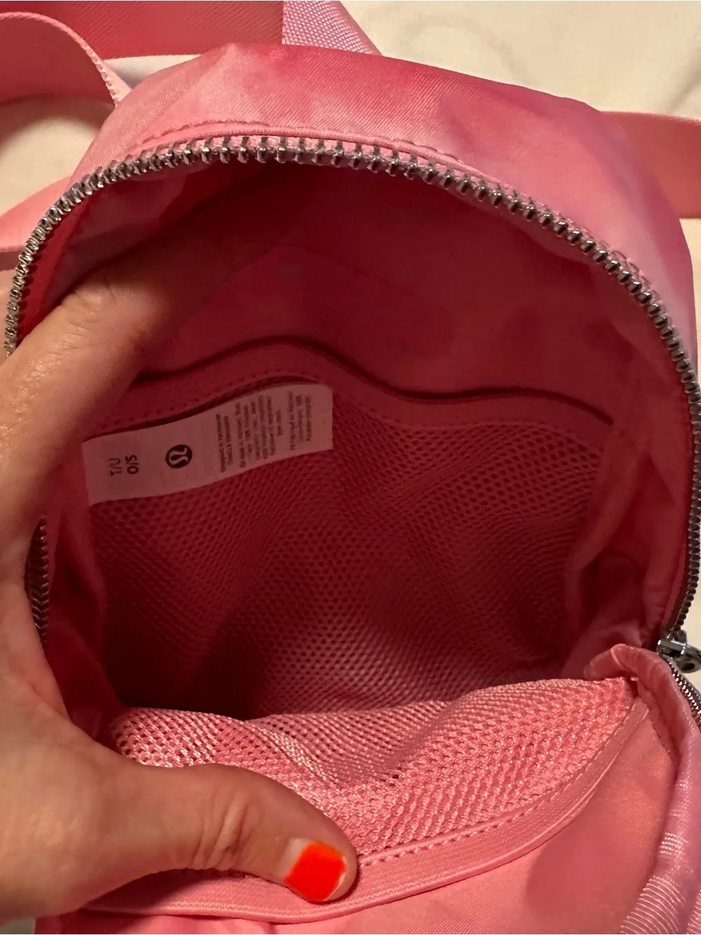 lululemon athletica Pink Mini Backpack Pouch with Silver Hardware